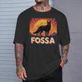 Fossa Retro Vintage Sunset Lover Of Fossa Animal T-Shirt Gifts for Him