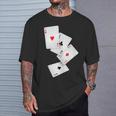 Four Aces Poker Pro Lucky Player Winner Costume Hand T-Shirt Gifts for Him