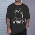 What Cat With Knife Graphic T-Shirt Gifts for Him