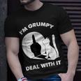 Cat Cat Shadow I'm Grumpy Deal With It T-Shirt Gifts for Him