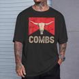 Combs Country Music Western Cow Skull Cowboy T-Shirt Gifts for Him