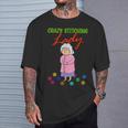 Crazy Stitching Lady With Quilting Patterns For Sewers T-Shirt Gifts for Him
