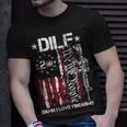 Dilf Damn I Love Firearms Gun American Flag T-Shirt Gifts for Him