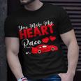 You Make My Heart Race Car Racer Valentine's Day T-Shirt Gifts for Him