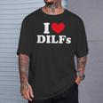 I Love Dilfs I Heart Dilfs Red Heart T-Shirt Geschenke für Ihn