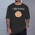 I Am Smiling Grouchy Angry Crabby Guy Dark Color T-Shirt Gifts for Him