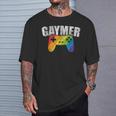 Gaymer Rainbow Flag Gaming Lesbian Gay Bisexual Pride Lgbtq T-Shirt Gifts for Him