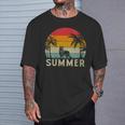 German Shepherd Dog Palm Tree Sunset Beach Vacation Summer T-Shirt Gifts for Him