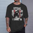 Girls Softball Catcher Steal I Dare Ya Player T-Shirt Gifts for Him