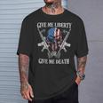 Give Me Liberty Or Give Me Death Skull Ar-15 American Flag T-Shirt Gifts for Him