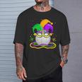 Golf Wearing Jester Hat Masked Beads Mardi Gras Player T-Shirt Gifts for Him