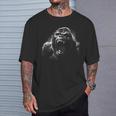 Gorilla Face Angry Growling Scary Silverback Gorilla T-Shirt Gifts for Him