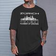 With Gps Coordinates Geography Switzerland Home City Of Zurich T-Shirt Geschenke für Ihn