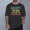 Grampy The Man The Myth The Bad Influence Father's Day T-Shirt Gifts for Him