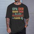 Grandpa Der Mann Der Alles Reparieren Kann T-Shirt Geschenke für Ihn