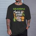 Grandpa Of The Wild One Zoo Birthday Safari Jungle Animal T-Shirt Gifts for Him