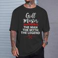 Grill Master The Man The Myth The Legend Chef Husband Works T-Shirt Gifts for Him