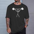 Gym Fitness Stickman Weight Lifting Squat Women T-Shirt Gifts for Him