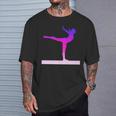 Gymnastics Balance Beam Pink And Purple Watercolor T-Shirt Gifts for Him