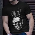 Happy Easter Skull With Bunny Ears Ironic T-Shirt Gifts for Him