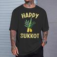 Happy Sukkot The Four Species Lulav Etrog Jewish Israeli T-Shirt Gifts for Him