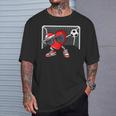 Heart Dab Valentines Day Soccer Player Lover For Boys T-Shirt Gifts for Him