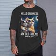 Hello Darkness My Old Friend Solar Eclipse April 08 2024 Cat T-Shirt Gifts for Him