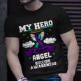 My Hero Is Now My Angel Suicide Purple Turquoise Semicolon T-Shirt Gifts for Him