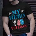 My Hero Is A Veteran Veteran's Day Family Dad Grandpa T-Shirt Gifts for Him