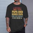 Herren Bonus Papa Papa Stiefvater T-Shirt Geschenke für Ihn