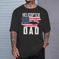 Herren Hubschrauber Papa Usa Flagge Hubschrauber Pilotatertag T-Shirt Geschenke für Ihn