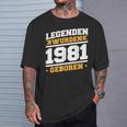 Herren Legenden 1981 Geboren 40 Geburtstag Jahre Spruch Papaater T-Shirt Geschenke für Ihn