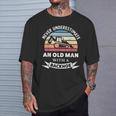 Herren Old Man With A Backhoe Lustiger Bagger Geschenk Papa T-Shirt Geschenke für Ihn