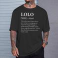 Hombre Lolo Definition Divertido Abuelo Camiseta unisex Regalos para él