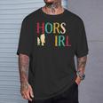 Horse Girl Cute Colorful Retro Horseback Riding T-Shirt Gifts for Him