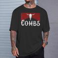 Howdy Combs Western Music Country Cowboy Combs Bull Skull T-Shirt Gifts for Him
