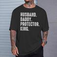 Husband Daddy Protector King Fathers Day T-Shirt Gifts for Him