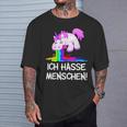 Ich Hasse Menschen Kotzendes Einhorn Unicorn Fun T-Shirt Geschenke für Ihn