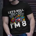 I'm 8 Bday Race Car Party Cute 8Th Birthday Boys Race Car T-Shirt Gifts for Him