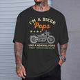 I'm A Biker Pops Motorcycle Rider Father's Day Dad Grandpa T-Shirt Gifts for Him