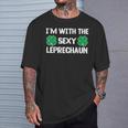 I'm With The Sexy Leprechaun St Patrick's Day Clover T-Shirt Gifts for Him