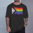 Inclusive Progress Pride Flag Gay Pride Lgbtq Rainbow Flag T-Shirt Gifts for Him