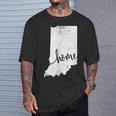 Indiana Home Love Vintage State Map Outline T-Shirt Gifts for Him