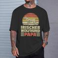 Irischer Wolfshund Papa Irish Wolfhound Windhund Besitzer T-Shirt Geschenke für Ihn