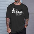 Jazz Musician Sheet Music Jazz Notes T-Shirt Gifts for Him