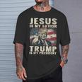 Jesus Is My Savior Trump Is My President 2024 American Flag T-Shirt Gifts for Him