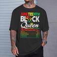 Junenth Black Queen Nutritional Facts Freedom Day T-Shirt Gifts for Him