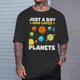 Just A Boy Who Loves Planets Solar System Space Science T-Shirt Gifts for Him