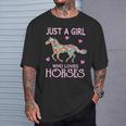 Just A Girl Who Loves Horses Horse Riding Girls Women T-Shirt Gifts for Him