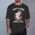 Kawaii Anime Solo Una Chica Que Realmente Ama El Anime Y Los Gatos Camiseta unisex Regalos para él